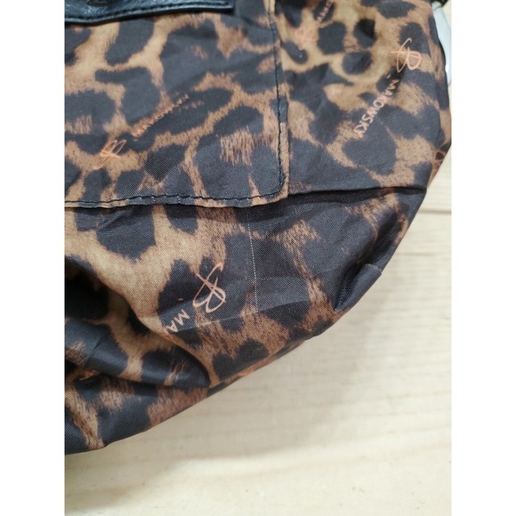 B. Makowsky Designer Black Large Soft Leather Shoulder Handbag Purse Drawstring - Picture 16 of 16